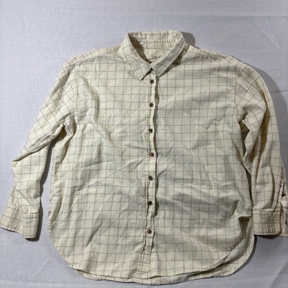 Universal Thread Cream Windowpane Check Button-Down Shirt
